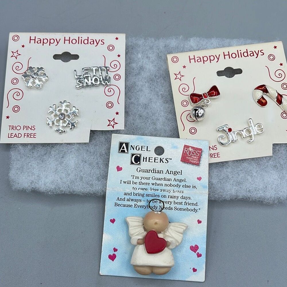 Nwt Russ Holiday Vintage Pins On Cards 15$